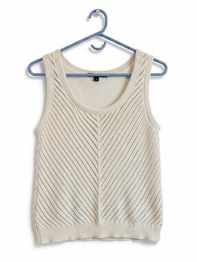 Simply Vera Vera Wang Cream Open-Knit Tank Top Size Small